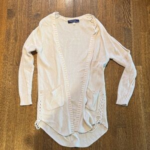 Women's Cream Sweater with Lace Detailing